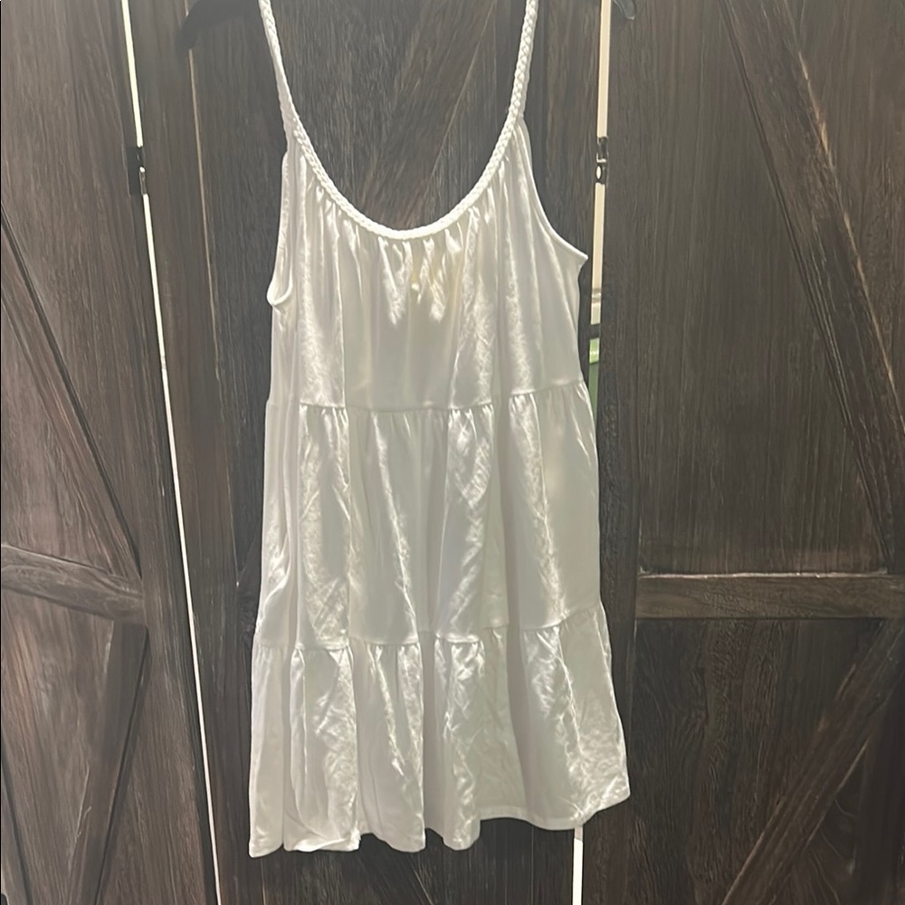 White Satin Sleeveless Dress.  Old Navy!  New!